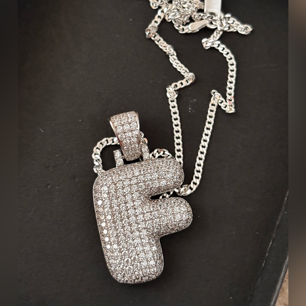Silver Pendant Necklace with CZ with 18 inch chain